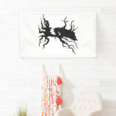 Oude angstaanjagende boom Halloween Spandoek (Insitu)