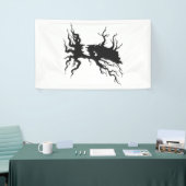 Oude angstaanjagende boom Halloween Spandoek (Beurs)