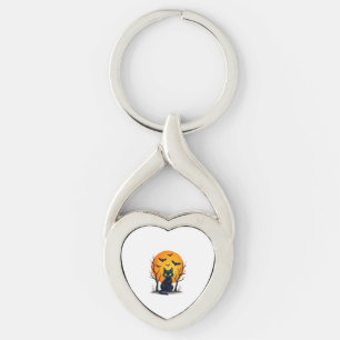 Oude Angstaanjagende Kerstkat Kostuum Retro Kat Ma Sleutelhanger