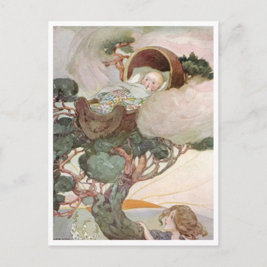 Oude 'Anne Anderson Baby in the Tree Top' Briefkaart (Voorkant)