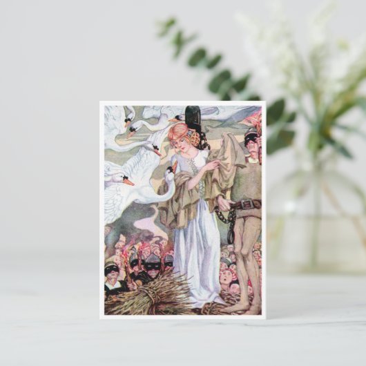 Oude Anne Anderson Zwanenprinses Briefkaart (Staand voorkant)