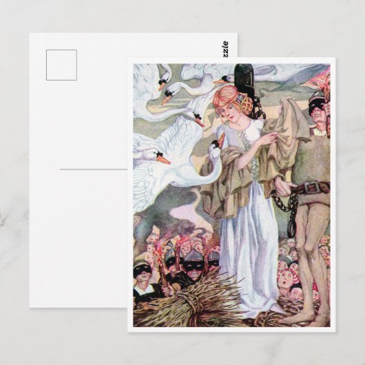 Oude Anne Anderson Zwanenprinses Briefkaart (Voorkant / Achterkant)