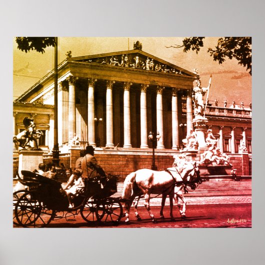 Oude ansicht Oostenrijk Weens parlement Poster (Voorkant)