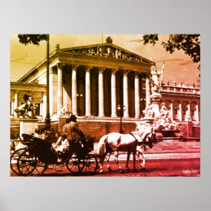 Oude ansicht Oostenrijk Weens parlement Poster