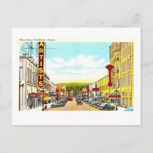 Oude Ansicht van Pendleton, Oregon, Briefkaart (Voorkant)