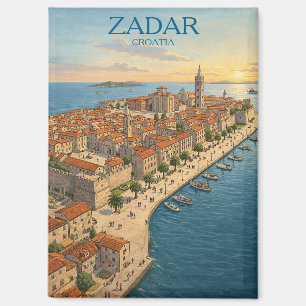Oude ansicht van Zadar Kroatië Adriatische kust Il Magneet