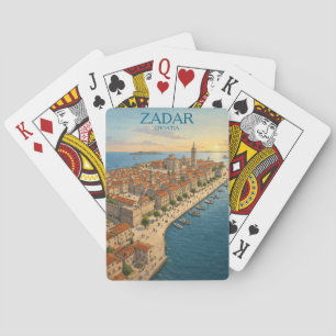 Oude ansicht van Zadar Kroatië Adriatische kust Il Pokerkaarten