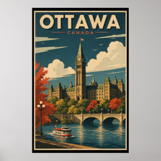 Oude ansichten Ottawa Canada Reizen Poster