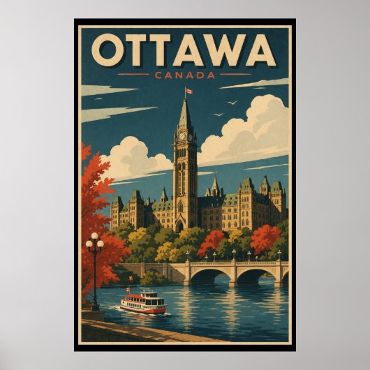 Oude ansichten Ottawa Canada Reizen Poster (Voorkant)