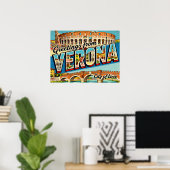 Oude ansichten van Verona Poster (Thuiskantoor)
