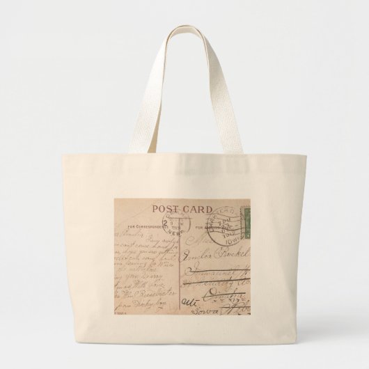 Oude ansichtkaart aan Amelia Grote Tote Bag (Voorkant)