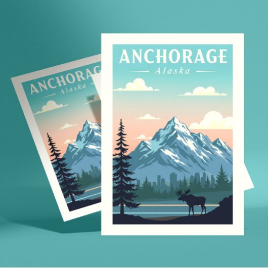Oude Ansichtkaart Anchorage Alaska Briefkaart