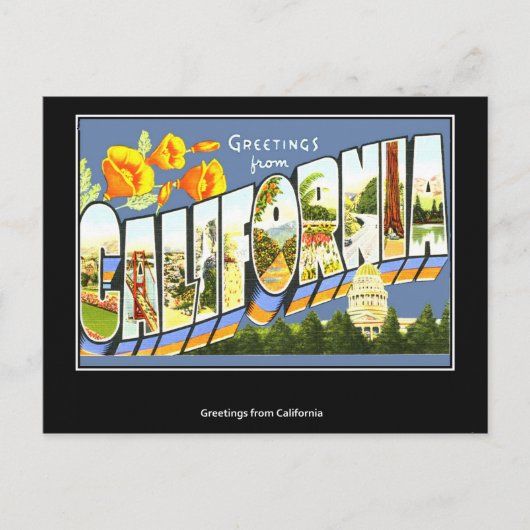 Oude ansichtkaart Californië Briefkaart (Voorkant)