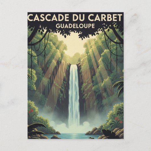 Oude ansichtkaart Cascade du Carbet  Briefkaart (Voorkant)