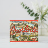 Oude ansichtkaart Charlotte NC Briefkaart (Staand voorkant)