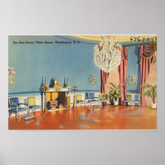 Oude ansichtkaart, De Blauwe Kamer van het Witte H Poster (Voorkant)