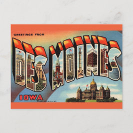 Oude ansichtkaart Des Moines Iowa Briefkaart