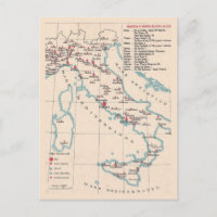 Oude ansichtkaart kaart van Italië