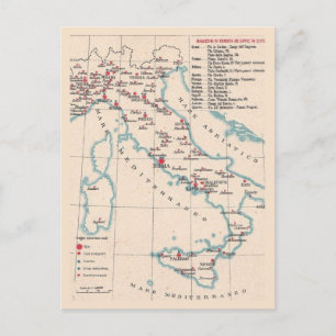 Oude ansichtkaart kaart van Italië