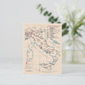 Oude ansichtkaart kaart van Italië (Staand voorkant)