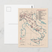Oude ansichtkaart kaart van Italië (Voorkant / Achterkant)
