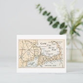Oude ansichtkaart met automap van Cape Cod Briefkaart (Staand voorkant)
