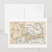 Oude ansichtkaart met automap van Cape Cod Briefkaart (Voorkant / Achterkant)
