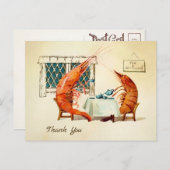 Oude ansichtkaart met dankbetuiging voor garnalen  briefkaart (Voorkant / Achterkant)