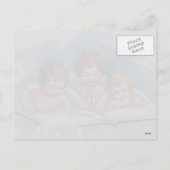 Oude ansichtkaart met drie schattige biddende enge feestdagenkaart (Achterkant)