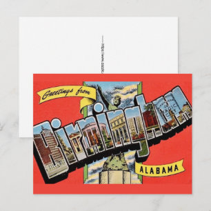 Oude ansichtkaart met groet uit Birmingham AL Briefkaart