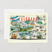 Oude ansichtkaart met kaart van Colorado (Voorkant / Achterkant)