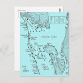 Oude ansichtkaart met kaart van Florida Charlotte (Voorkant / Achterkant)