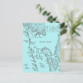 Oude ansichtkaart met kaart van Florida met Charlo (Staand voorkant)