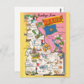 Oude ansichtkaart met kaart van Idaho (Voorkant / Achterkant)