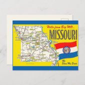 Oude ansichtkaart met kaart van Missouri (Voorkant / Achterkant)