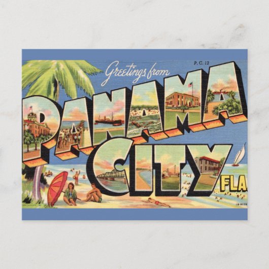 Oude ansichtkaart Panama City Florida Briefkaart (Voorkant)