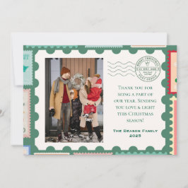 Oude ansichtkaart/ postzegel thema foto kerstkaart