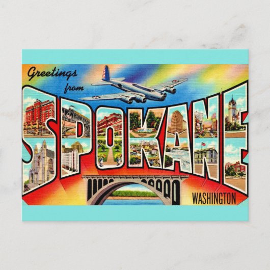 Oude ansichtkaart Spokane Washington  Briefkaart (Voorkant)