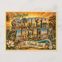 Oude ansichtkaart uit South Carolina Briefkaart