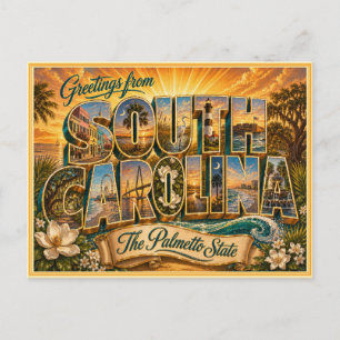 Oude ansichtkaart uit South Carolina Briefkaart