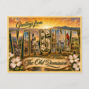 Oude ansichtkaart uit Virginia Groet van een ansic Briefkaart