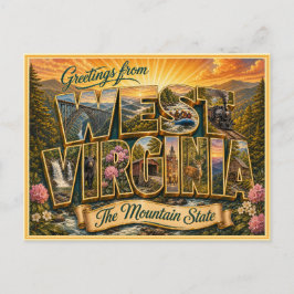 Oude ansichtkaart uit West Virginia Briefkaart