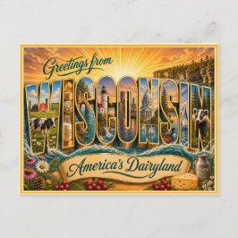 Oude ansichtkaart uit Wisconsin Briefkaart