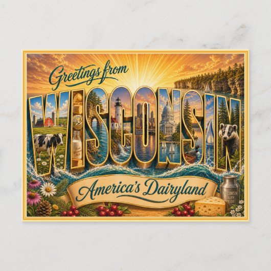 Oude ansichtkaart uit Wisconsin Briefkaart (Voorkant)