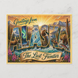 Oude Ansichtkaart van Alaska Briefkaart