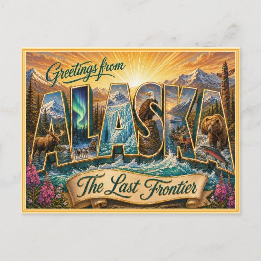 Oude Ansichtkaart van Alaska Briefkaart (Voorkant)