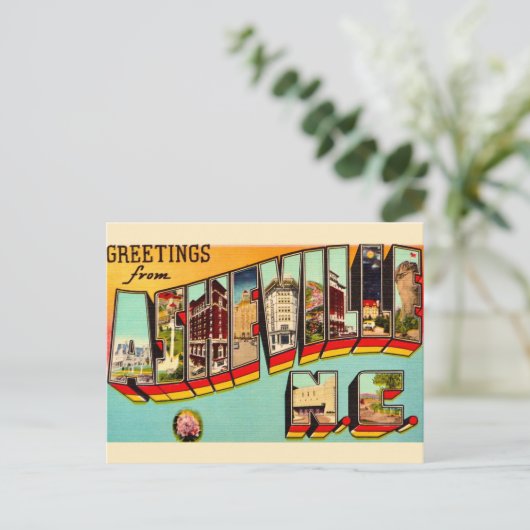 Oude ansichtkaart van Asheville NC Briefkaart (Staand voorkant)