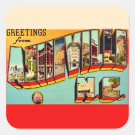 Oude ansichtkaart van Asheville NC Vierkante Sticker