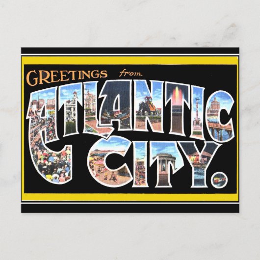 Oude ansichtkaart van Atlantic City Briefkaart (Voorkant)