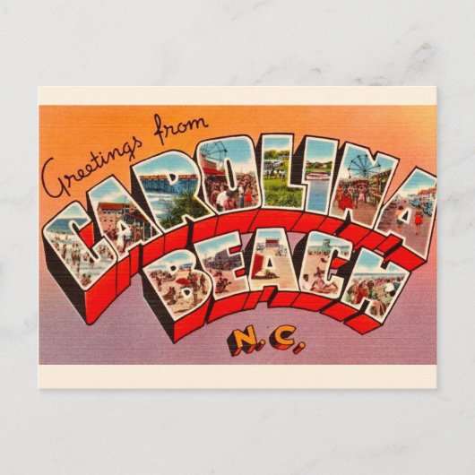 Oude ansichtkaart van Carolina Beach Briefkaart (Voorkant)